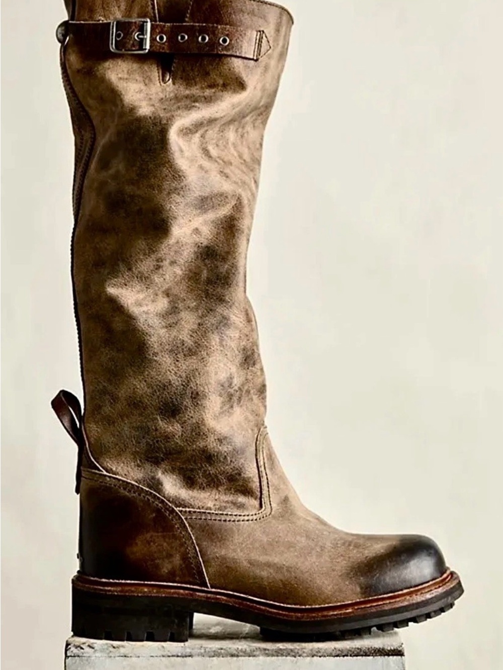 Free People We The Free Rapids Riding Boot Totally Taupe Leather Pull On